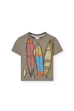 Maglietta di maglia per bambino color marrone