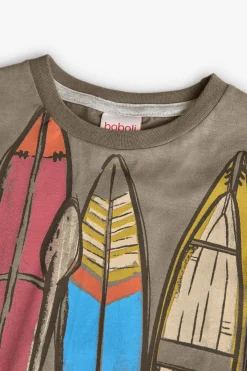 Maglietta di maglia per bambino color marrone