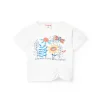 Maglietta di maglia per neonata in bianco