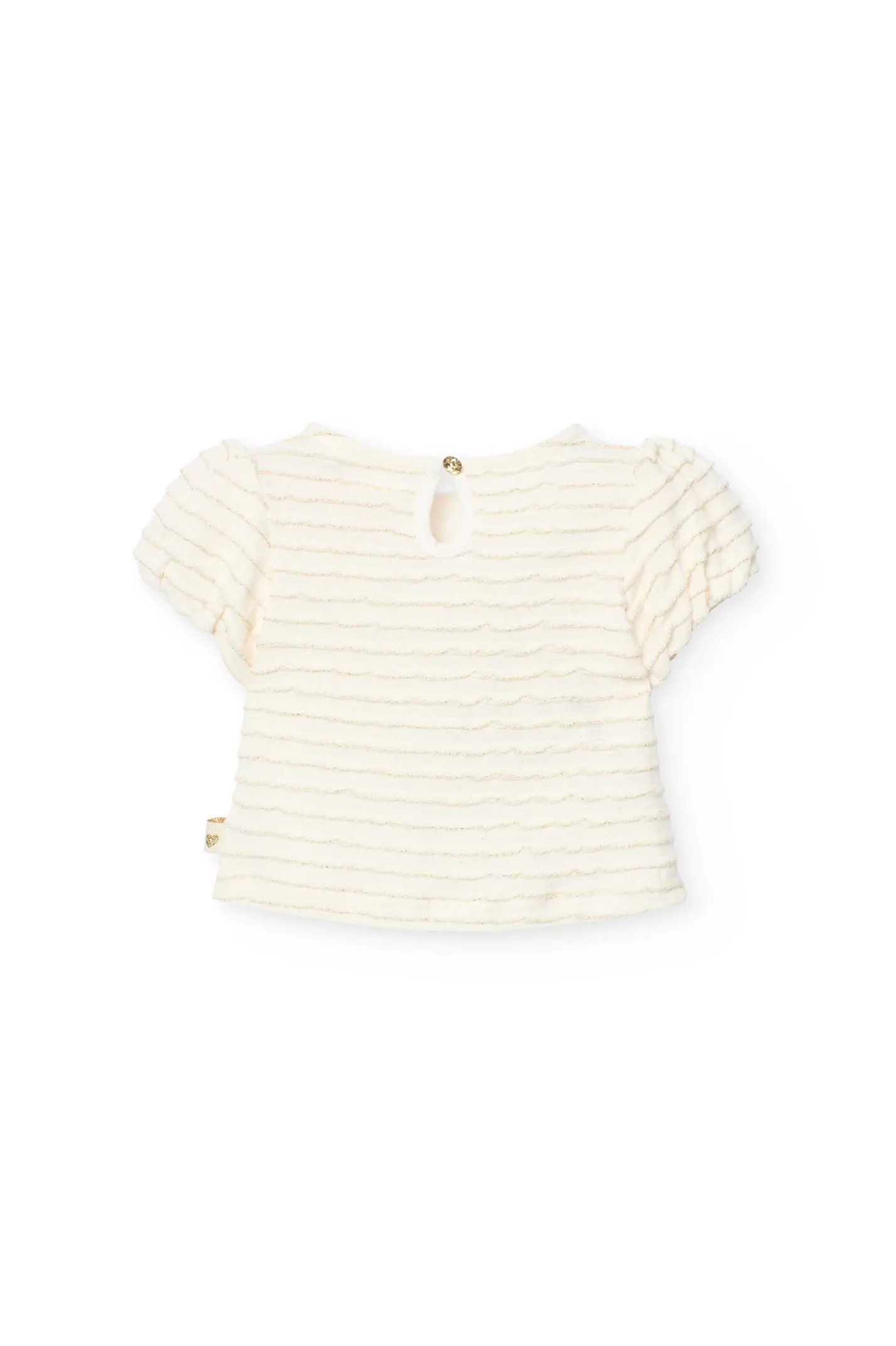 Maglietta di maglia per neonata in colore bianco.