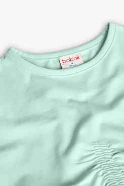 Maglietta elastica a maglia per bambina in colore verde