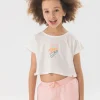 Maglietta in jersey liscio per bambina di colore bianco