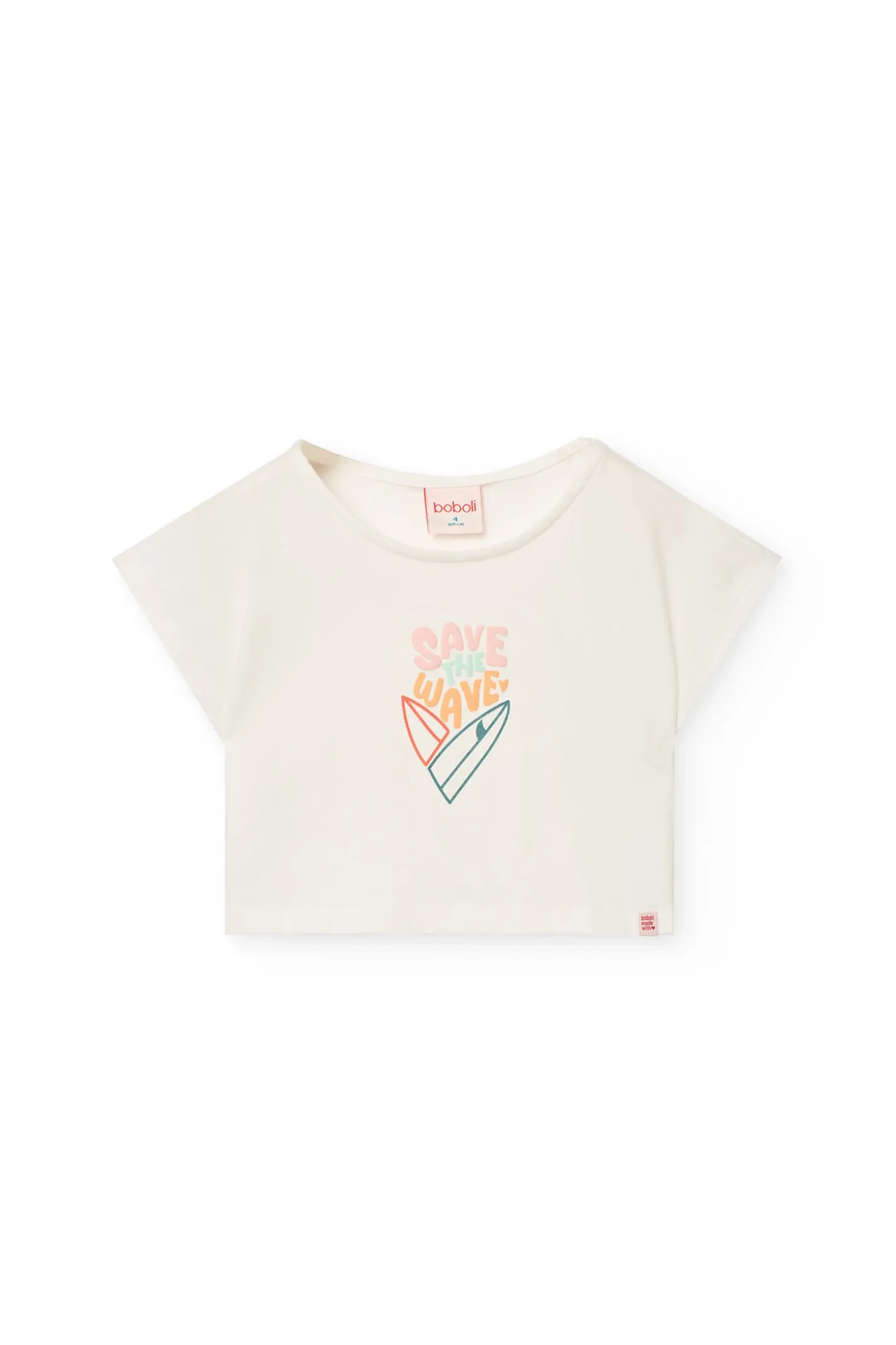Maglietta in jersey liscio per bambina di colore bianco