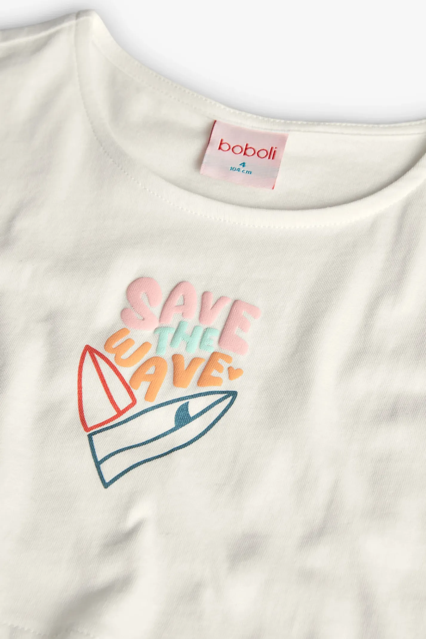 Maglietta in jersey liscio per bambina di colore bianco