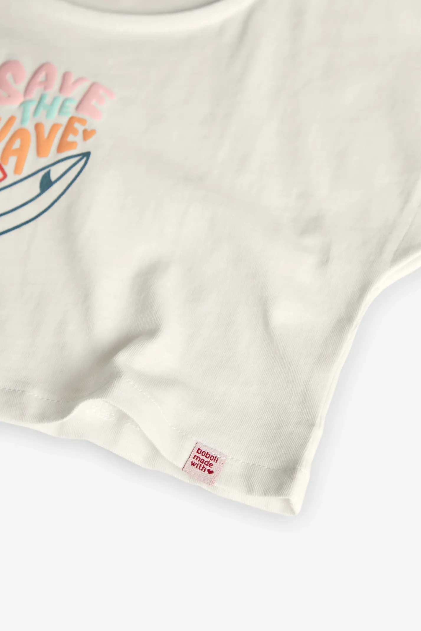 Maglietta in jersey liscio per bambina di colore bianco