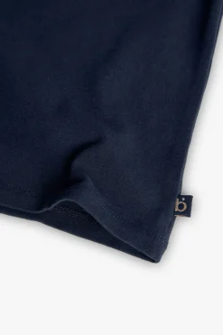 Maglietta in maglia elasticizzata per bambina di colore blu marino