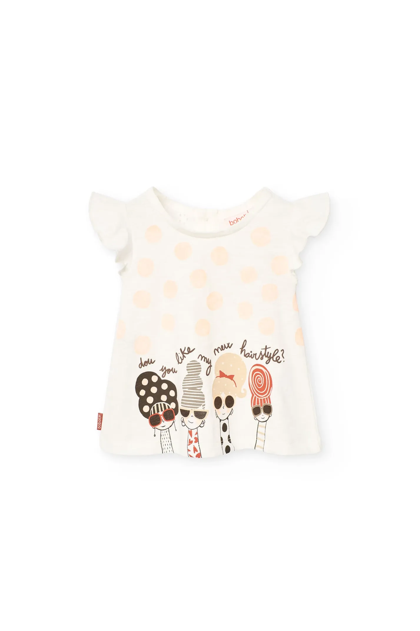 Maglietta in maglia per bambina bianca combinata