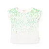 Maglietta in maglia per bambina con stampa in vari colori.