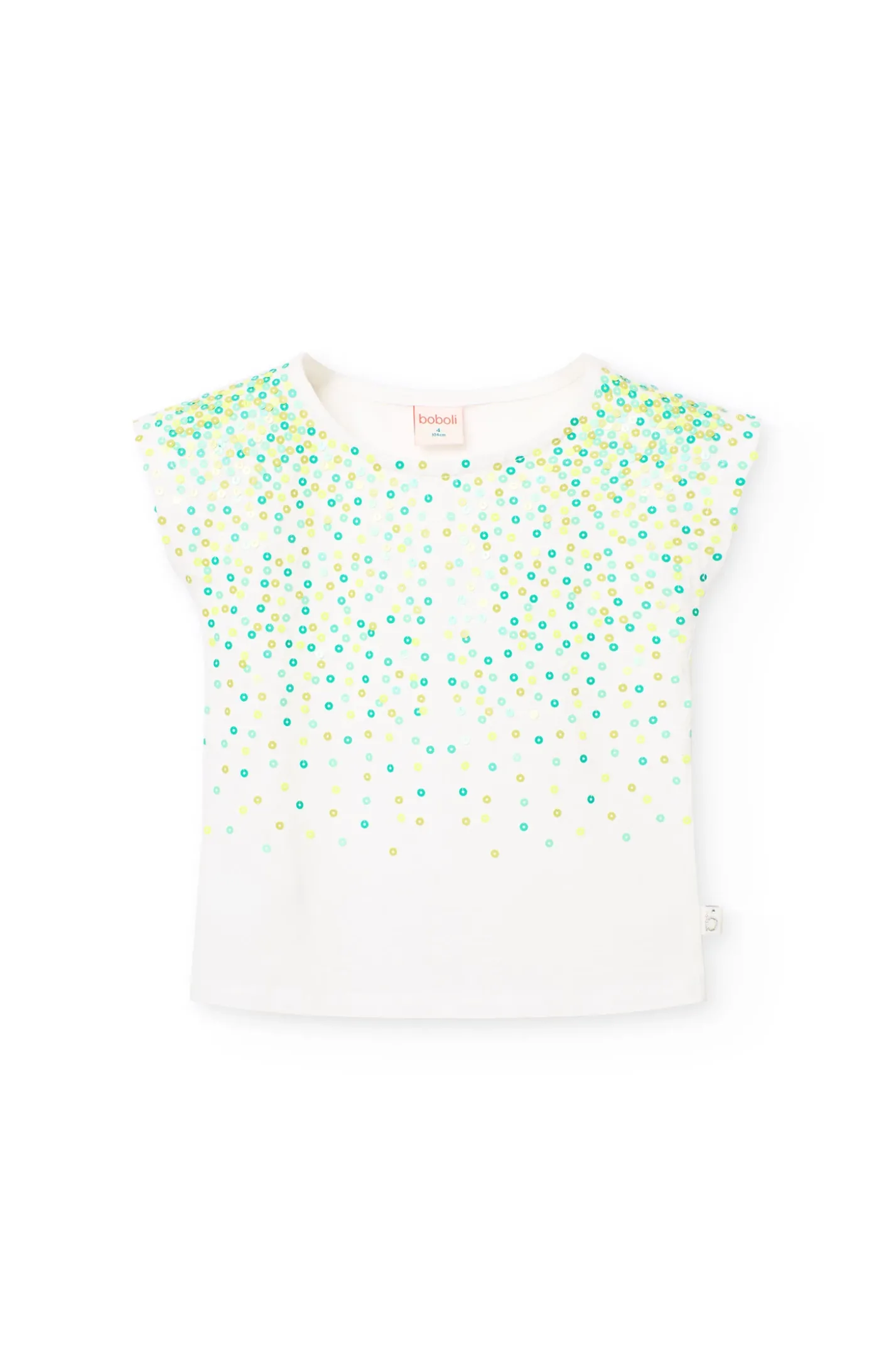 Maglietta in maglia per bambina con stampa in vari colori.