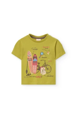 Maglietta in maglia per bambino colore verde
