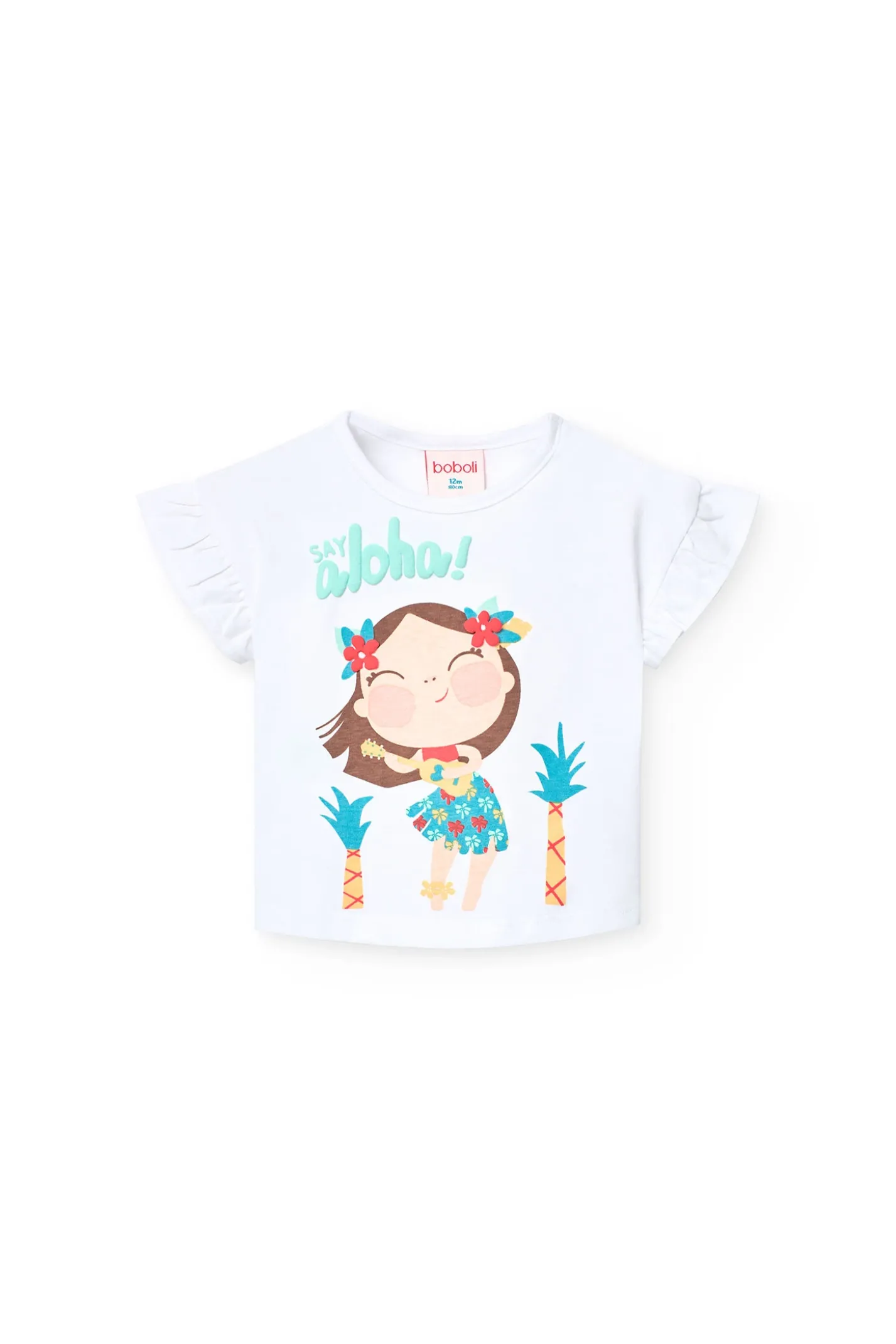 Maglietta in maglia per bambina in colore bianco