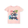 Maglietta in maglia per bambina in colore rosa con stampa