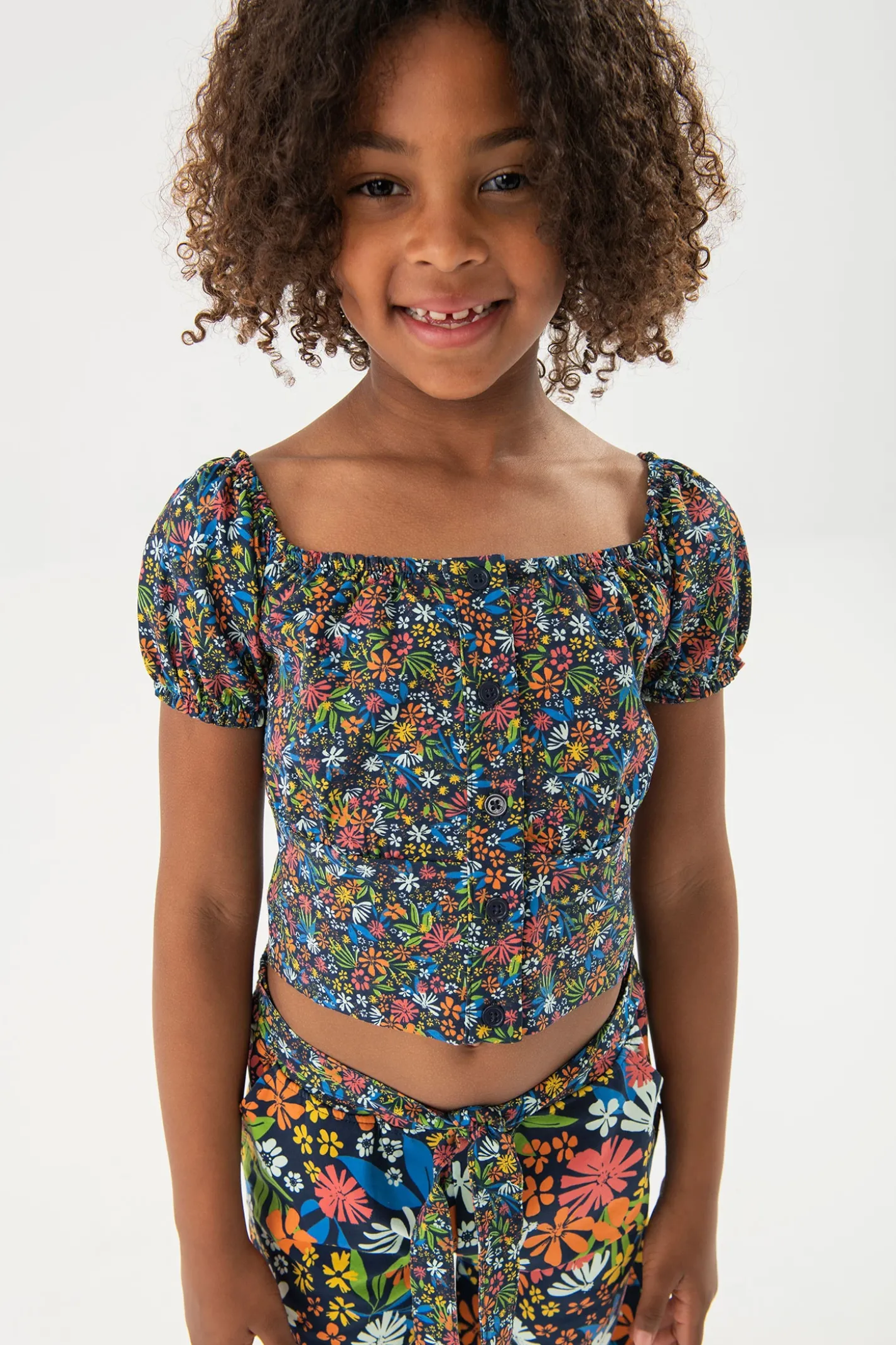 Maglietta in maglia per bambina con stampa