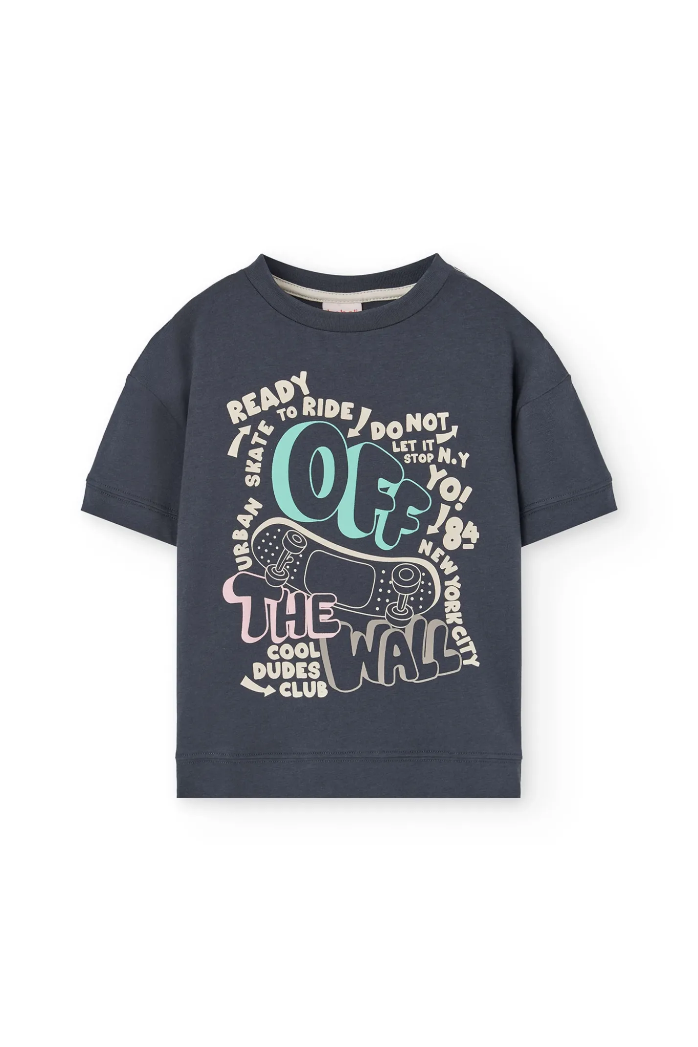 Maglietta in maglia per bambina di colore grigio.