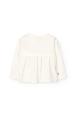 Maglietta in maglia per bambina in colore bianco con design divertente