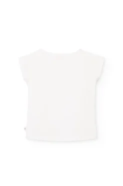 Maglietta in maglia per bambina con stampa in vari colori.