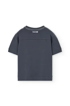 Maglietta in maglia per bambina di colore grigio.