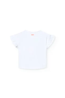 Maglietta in maglia per bambina in colore bianco
