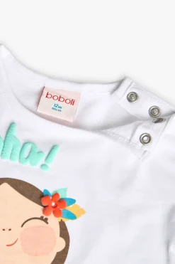 Maglietta in maglia per bambina in colore bianco