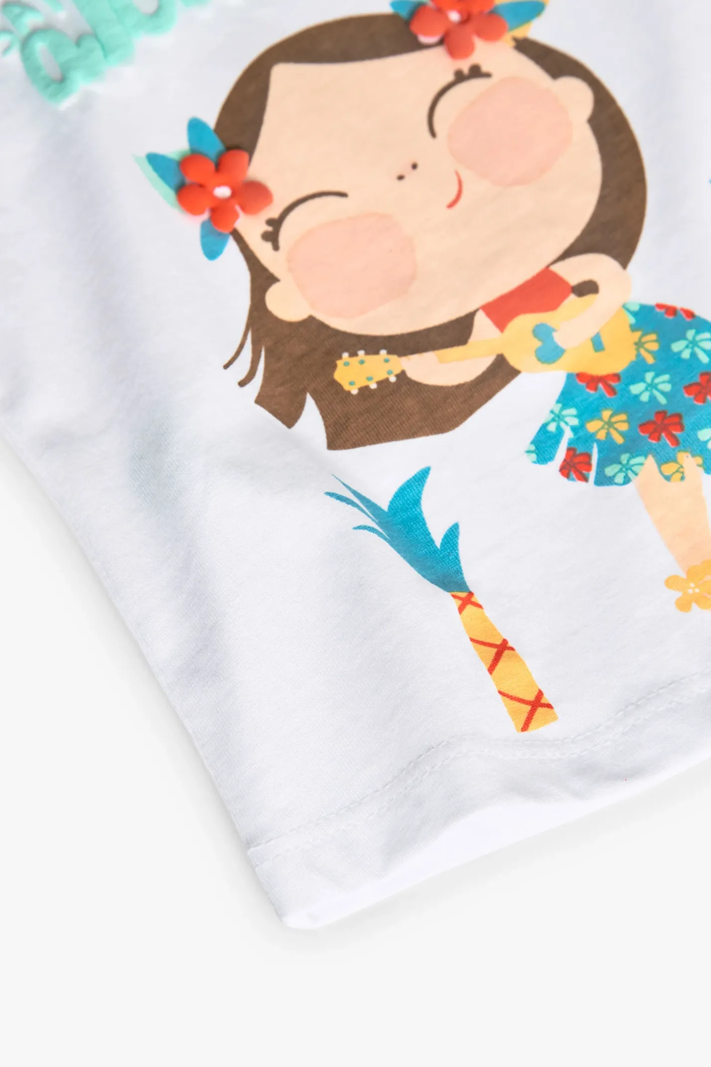 Maglietta in maglia per bambina in colore bianco