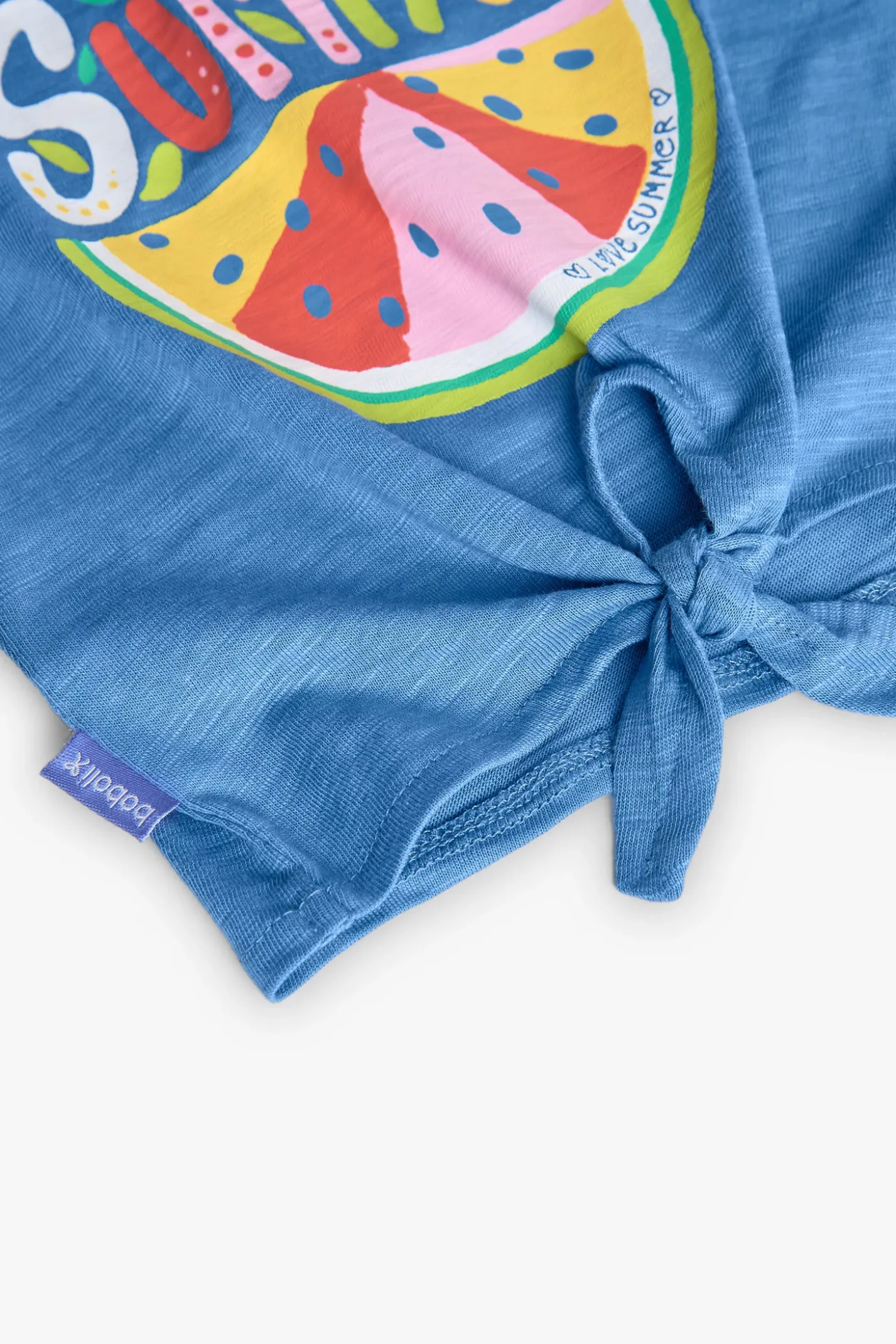 Maglietta in maglia per bambina di colore blu.
