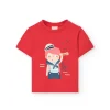 Maglietta in maglia per neonato di colore rosso