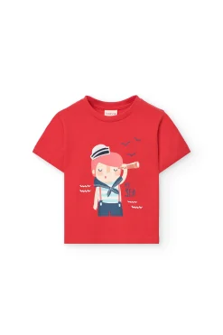 Maglietta in maglia per neonato di colore rosso