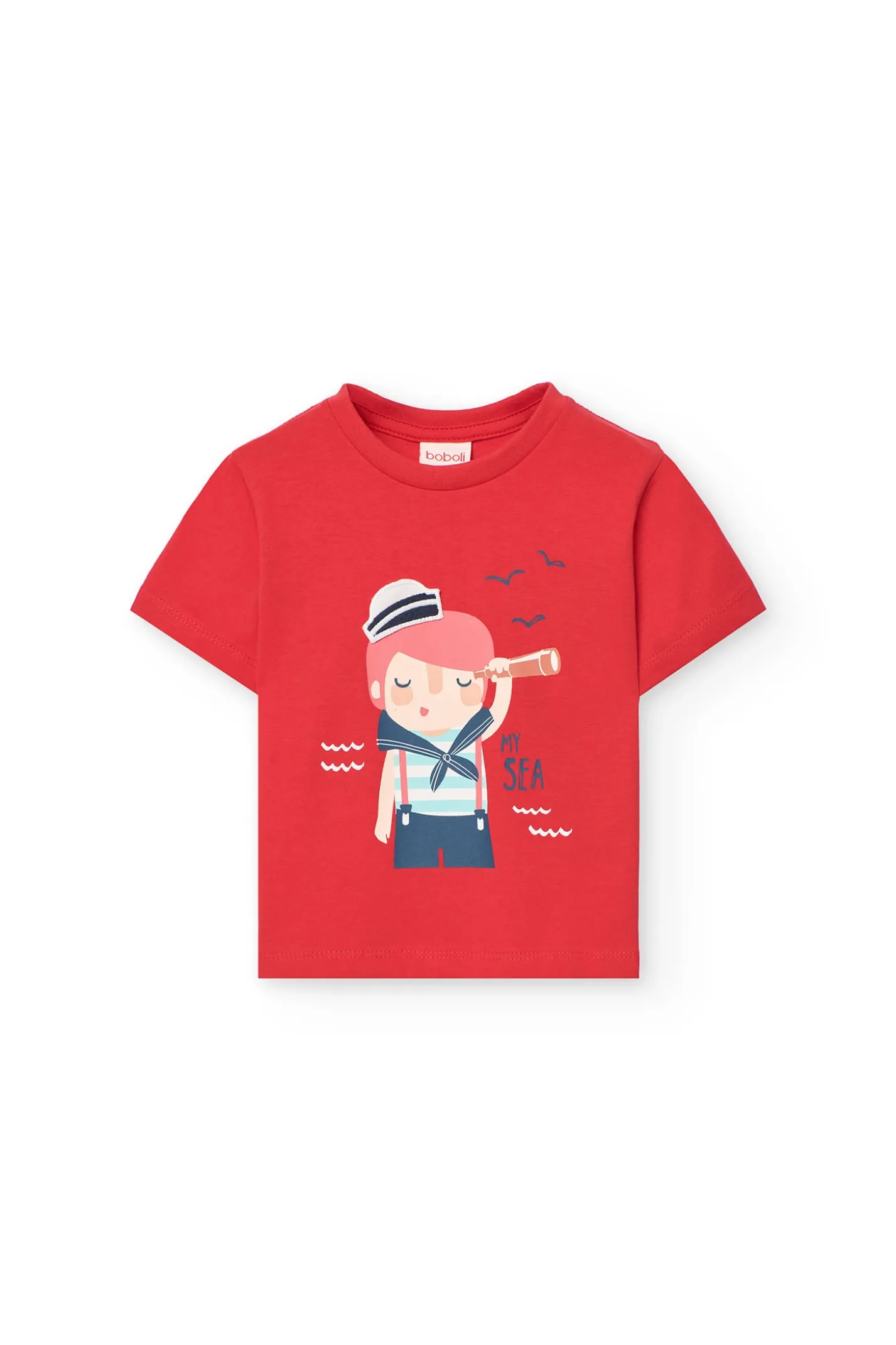 Maglietta in maglia per neonato di colore rosso