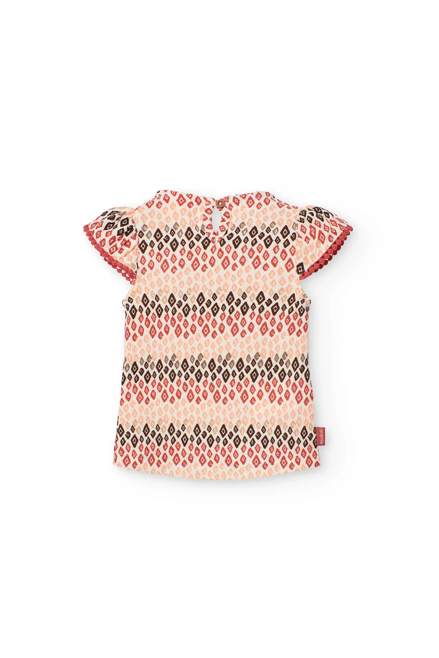 Maglietta in maglia per neonata in colore pastello con stampa