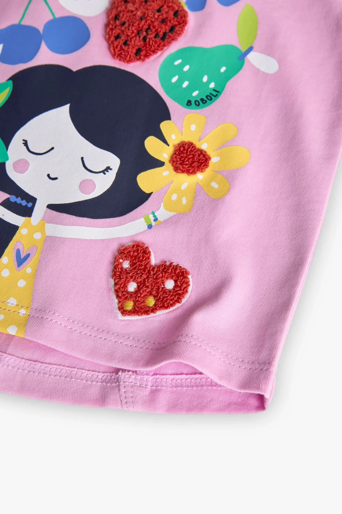Maglietta lunga in maglia per bambina in colore rosa