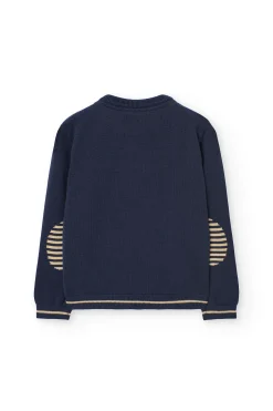 Maglione in maglia per bambino di colore blu marino