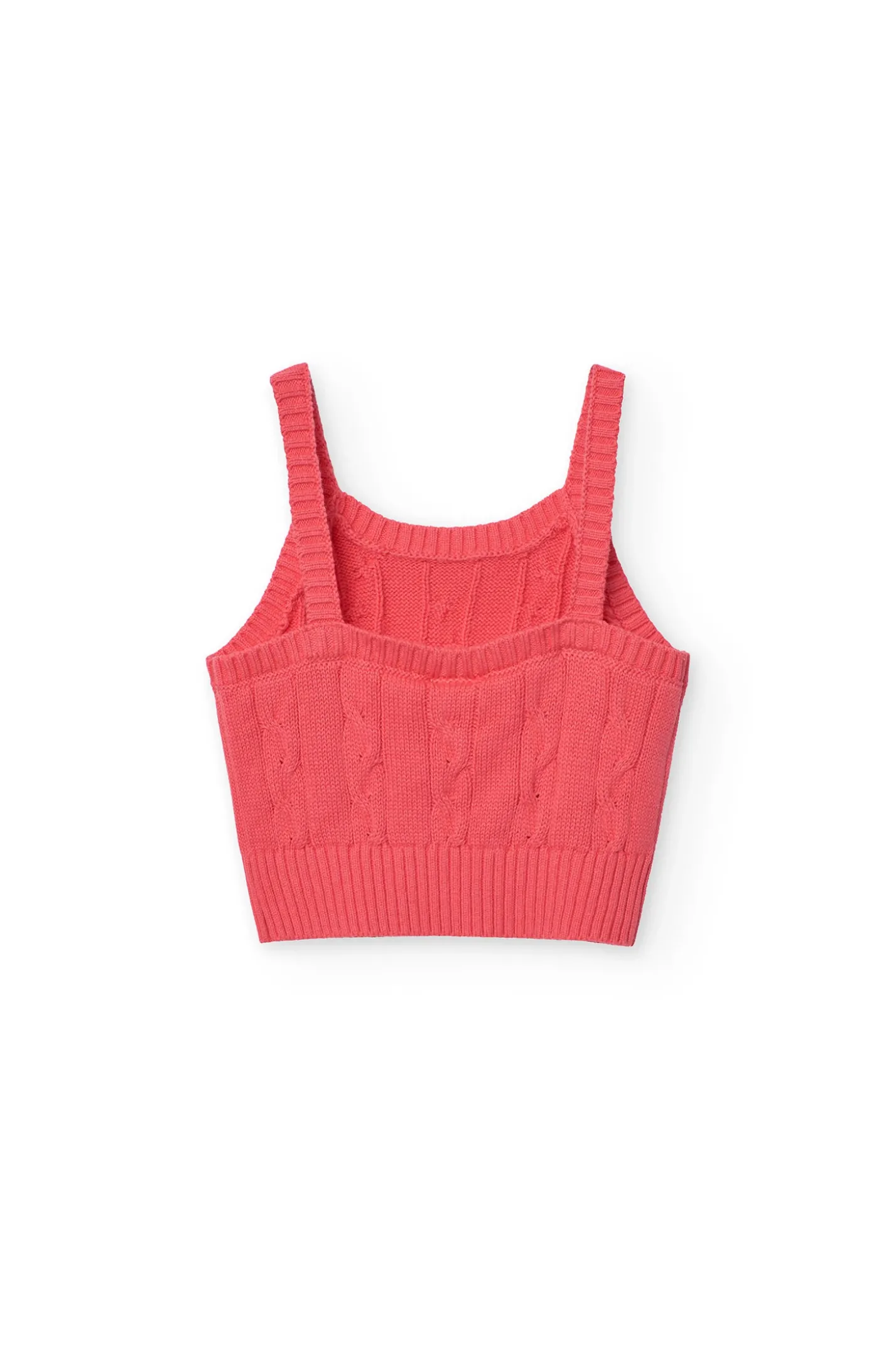 Maglione in maglia per bambina in colore fragola.