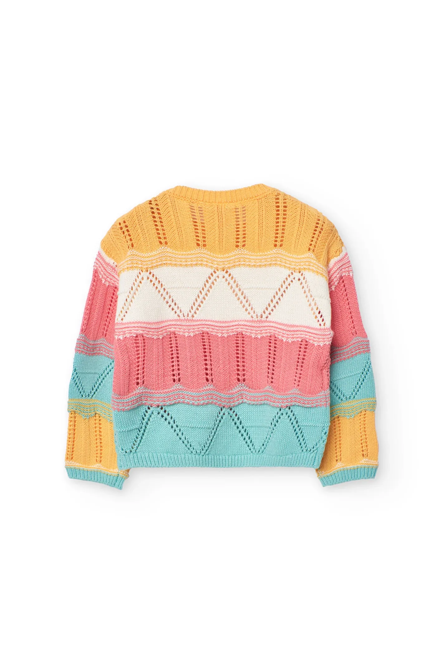Maglione lavorato a maglia per neonata di colore giallo