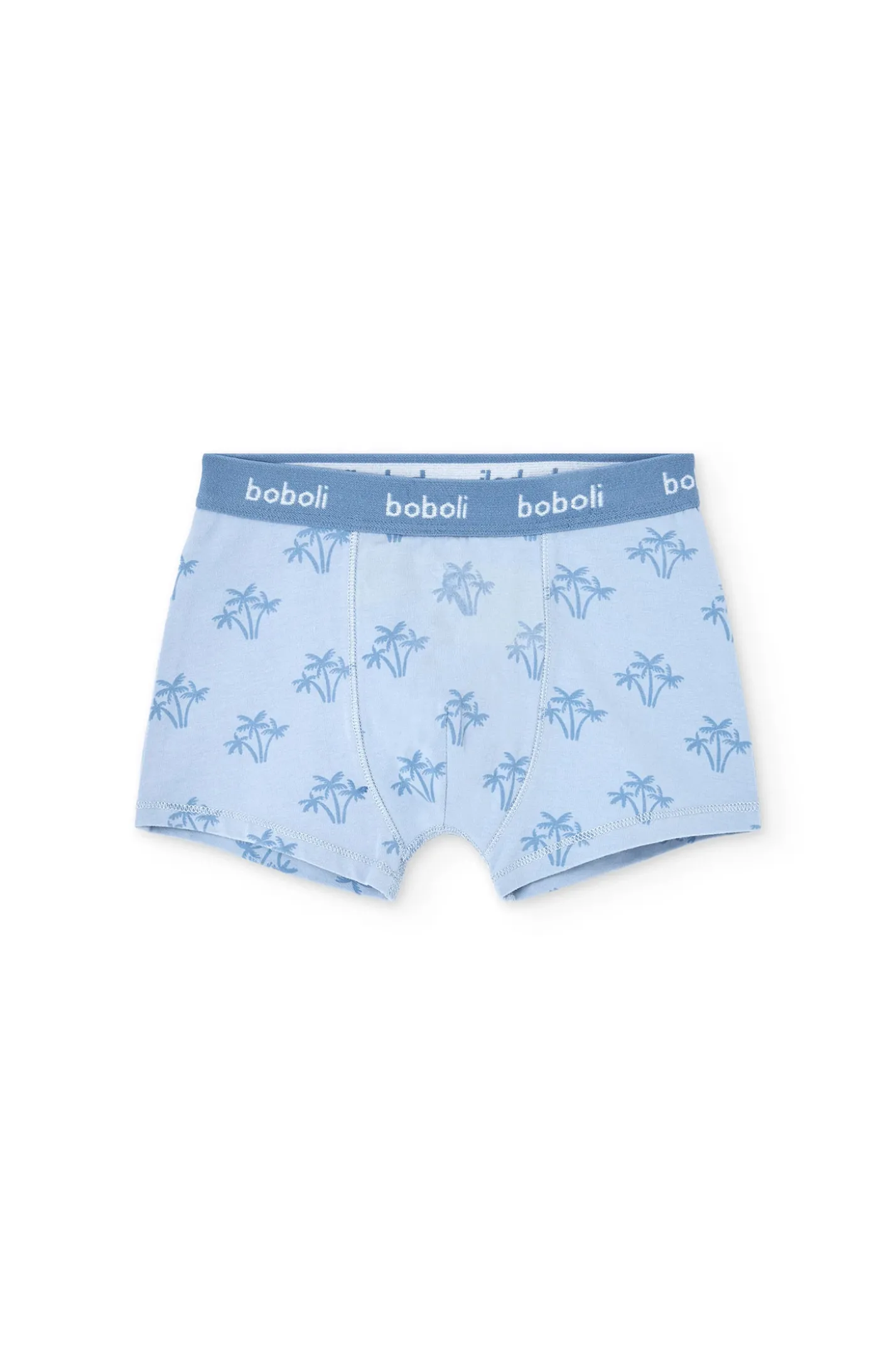 Pacco da 3 boxer in maglia per bambino in tonalità blu con stampa
