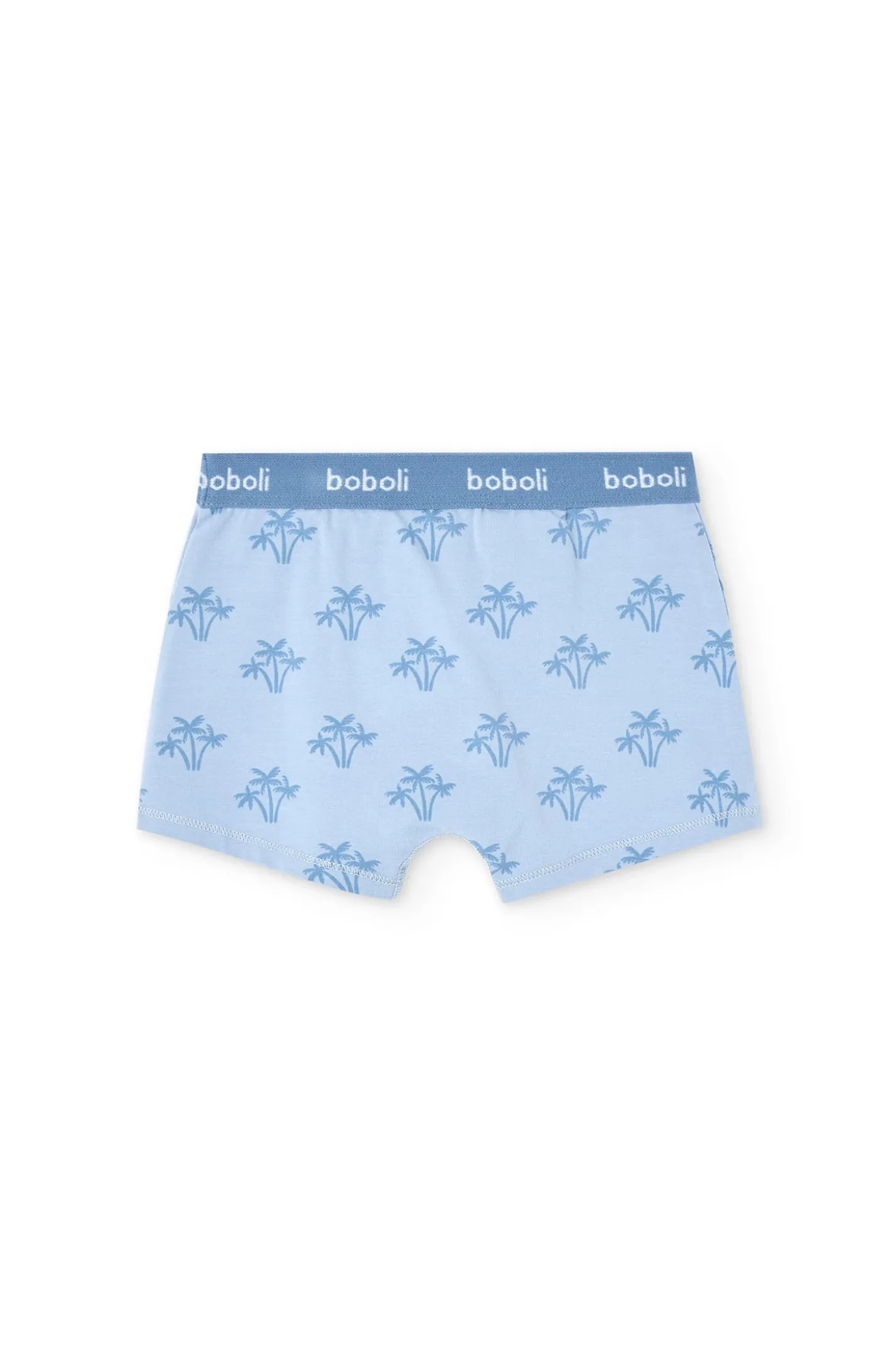 Pacco da 3 boxer in maglia per bambino in tonalità blu con stampa