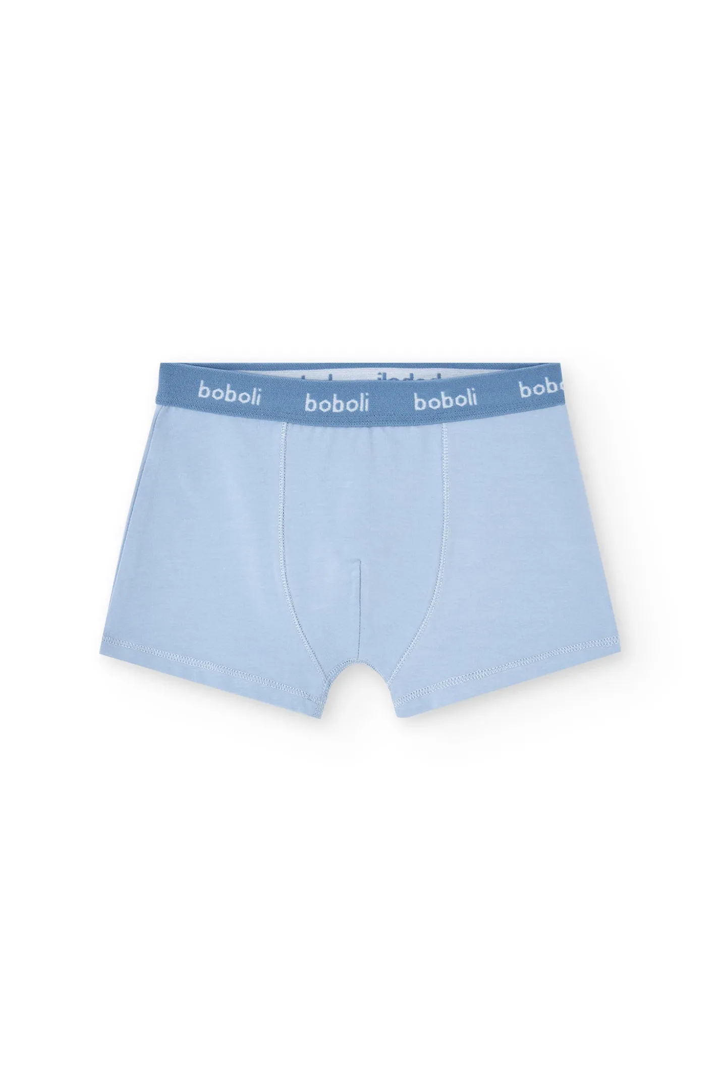 Pacco da 3 boxer in maglia per bambino in tonalità blu con stampa