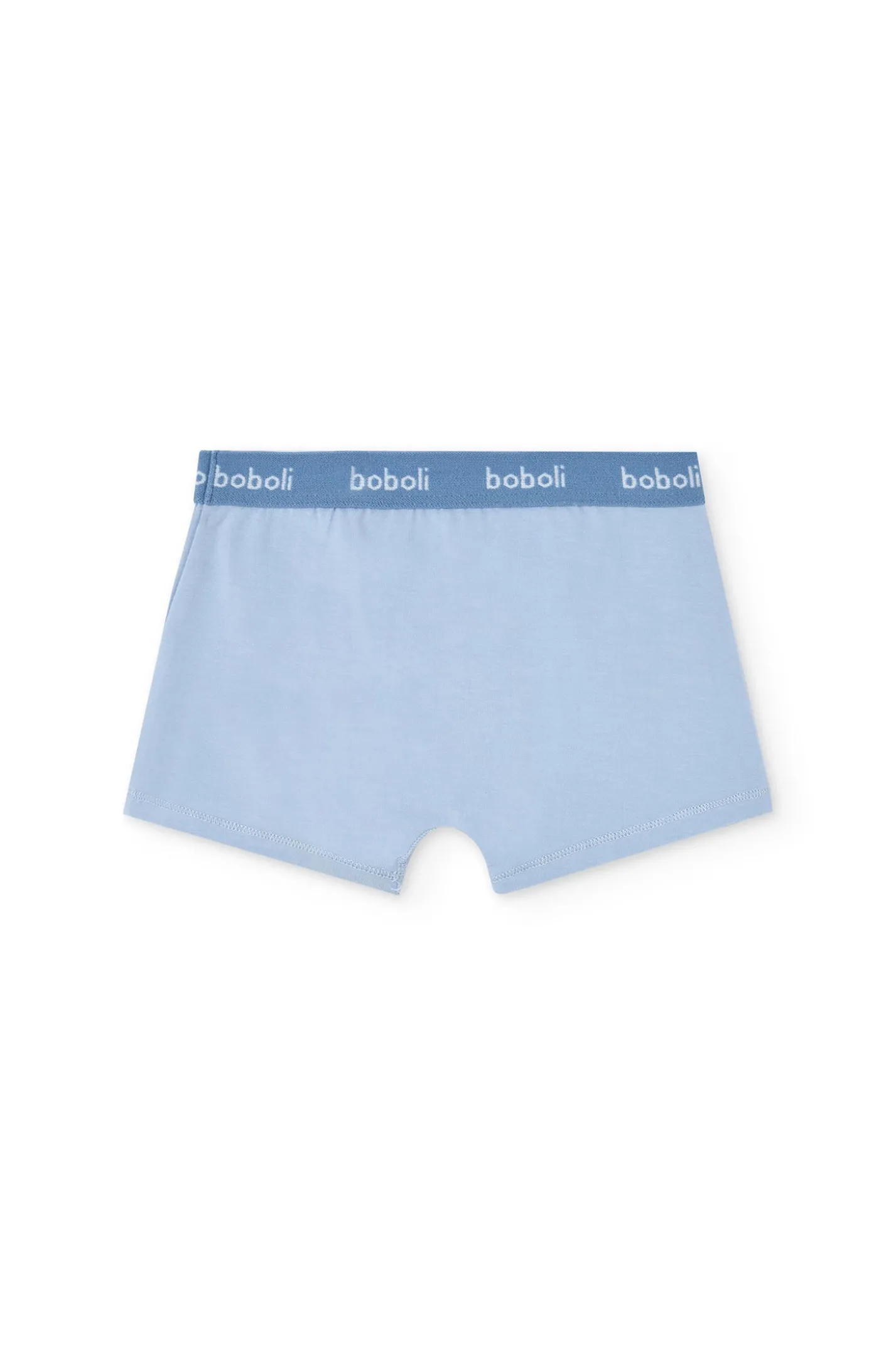 Pacco da 3 boxer in maglia per bambino in tonalità blu con stampa