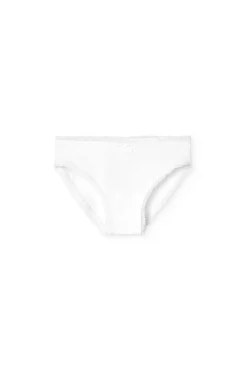 Pacco da 3 mutandine in maglia per bambina nei colori verde, rosa e bianco.