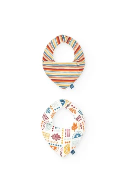 Pacco di 2 bavaglini in maglia per bebé in colori multicolore