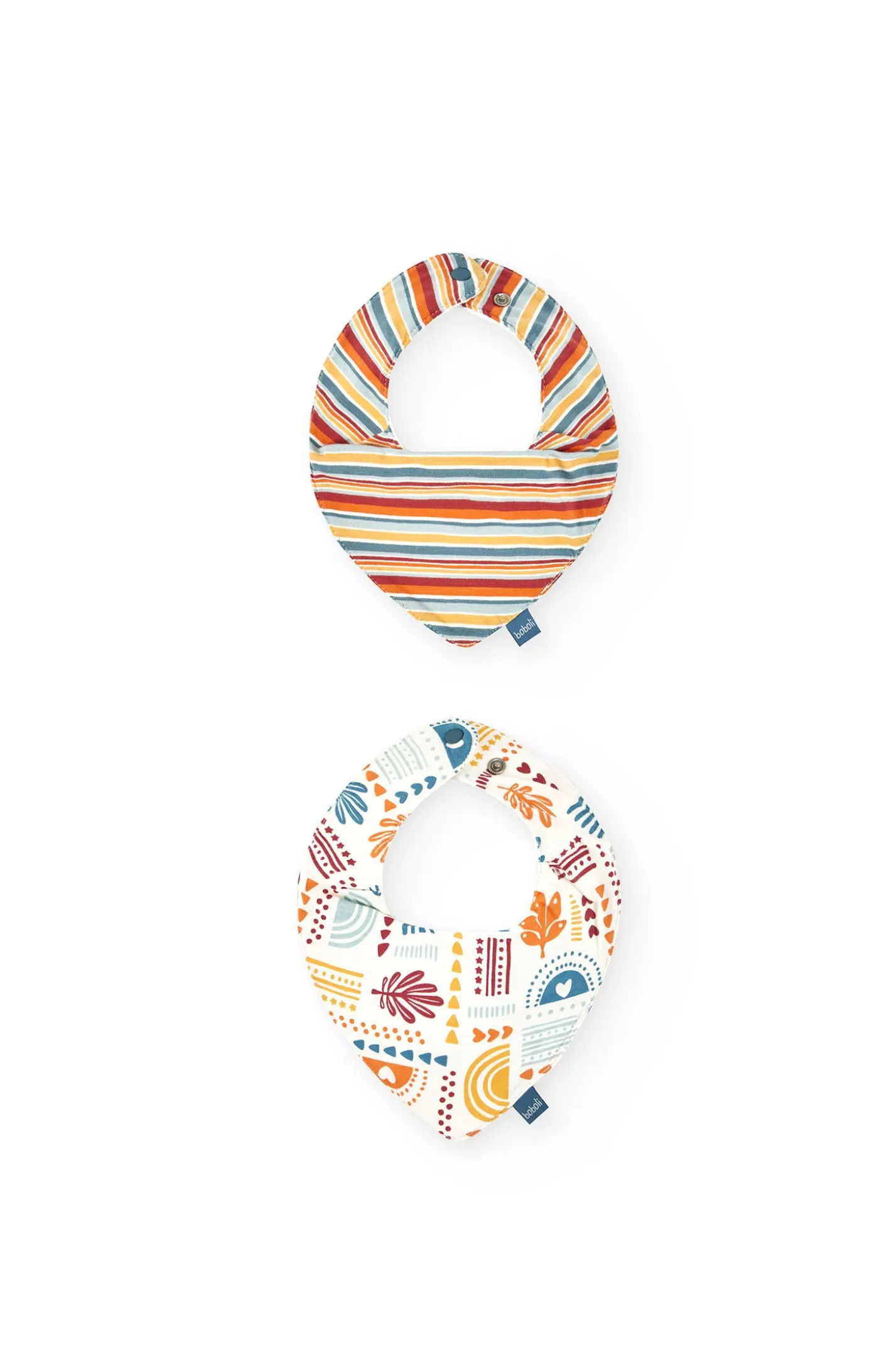 Pacco di 2 bavaglini in maglia per bebé in colori multicolore