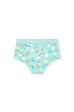 Pacco di 3 mutandine in maglia per bambina con stampa colorata