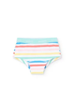Pacco di 3 mutandine in maglia per bambina con stampa colorata