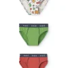 Pacco di 3 slip in maglia per bambino di colore arancione.