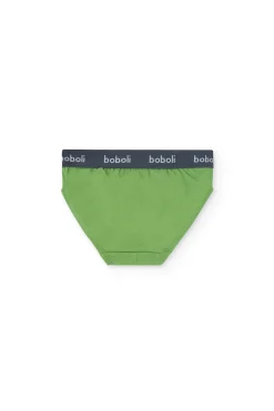 Pacco di 3 slip in maglia per bambino di colore arancione.
