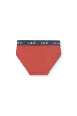 Pacco di 3 slip in maglia per bambino di colore arancione.