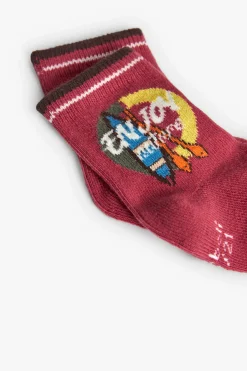 Pacco di calzini lavorati a maglia per di colore granata.