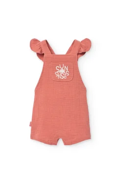 Pagliaccetto a maglia per bambina in colore arancione.