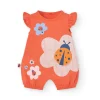 Pagliaccetto in maglia per neonata in colore rosso con design di coccinella.