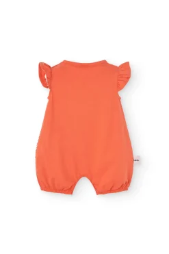 Pagliaccetto in maglia per neonata in colore rosso con design di coccinella.