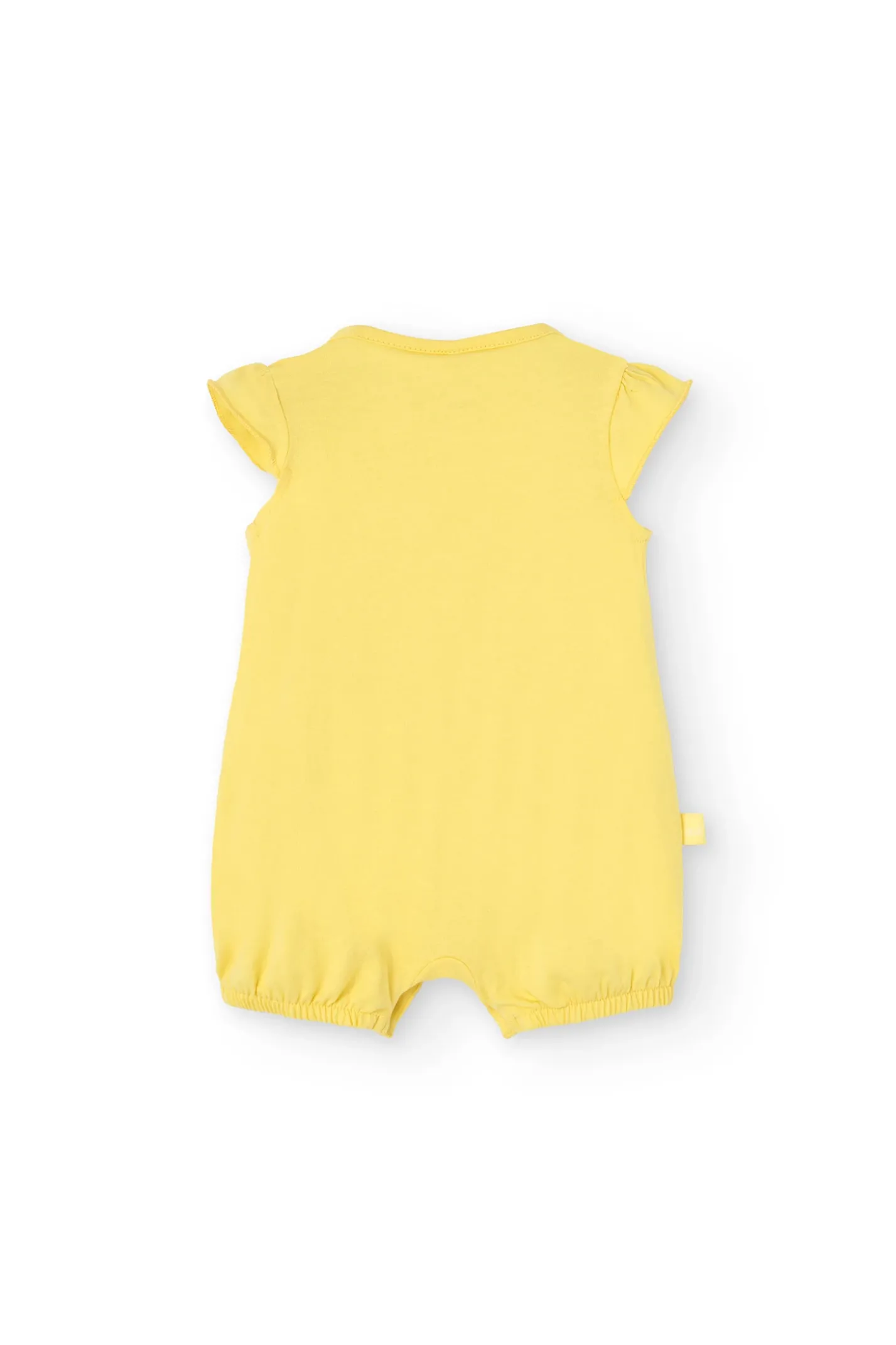 Pagliaccetto in maglia per neonata di colore giallo
